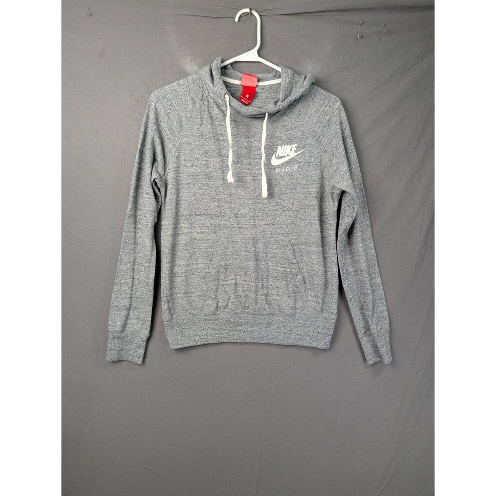 Nike Gym Vintage Hoodie Grey Heather Just Do It Pullover Mens M